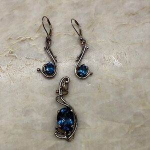 Elegant Blue Gemstone Jewelry Set